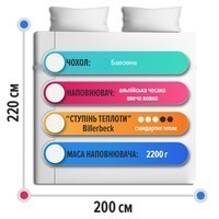 Комплект Billerbeck Ковдра Наталія Стандартна 200х220 см 0104-20-03 + Подушка Лілія 50х70 см 2 шт 1331-15-57